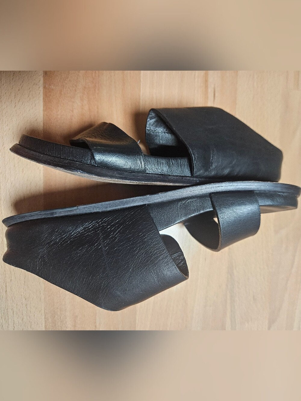 Wal & Pai Formosa Leather Slide Sandals Black 37 US 7 - Picture 7 of 7